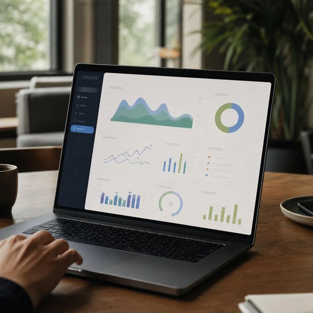 Product dashboard on a laptop screen